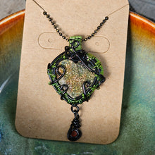 Load image into Gallery viewer, Druzy Spectra Pyrite Heart Pendant
