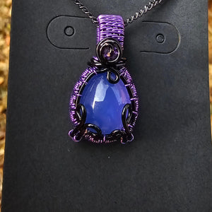 Dainty Lavender Chalcedony Pendant