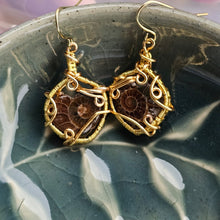Load image into Gallery viewer, Ammonite Heart Earrings
