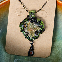 Load image into Gallery viewer, Druzy Spectra Pyrite Heart Pendant
