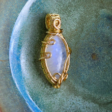 Load image into Gallery viewer, Dainty Rainbow Moonstone Pendant
