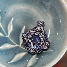 Load image into Gallery viewer, Blue Goldstone Dainty Heady Pendant
