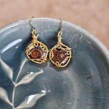 Load image into Gallery viewer, Ammonite Heart Earrings
