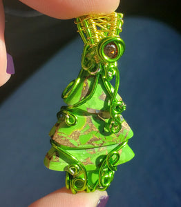 Green Mojave Turqouise Tree Pendant