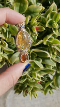 Load and play video in Gallery viewer, Citrine &amp; Ceylonese Hessonite Garnet Pendant
