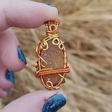 Load and play video in Gallery viewer, Dainty Orange Agate Druzy Pendant
