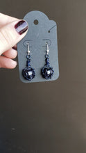 Load and play video in Gallery viewer, Blue Goldstone Heart Earrings
