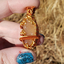 Load image into Gallery viewer, Dainty Orange Agate Druzy Pendant
