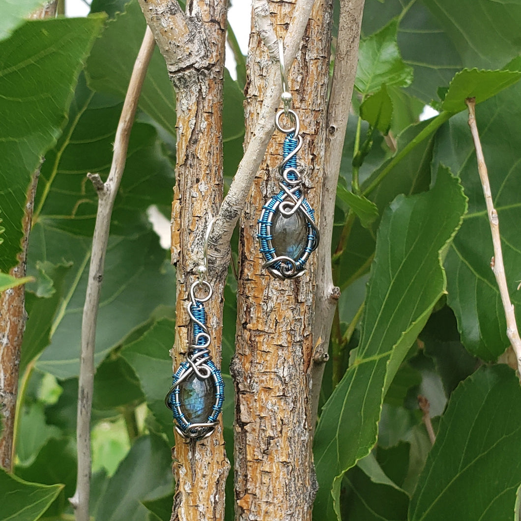 Labradorite Dainty Dangle Earrings