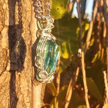 Load image into Gallery viewer, Blue Glass Coffin Pendant
