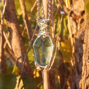 Blue Glass Coffin Pendant