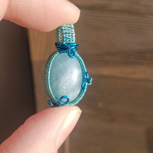 Chatoyant Aquamarine Dainty Pendant