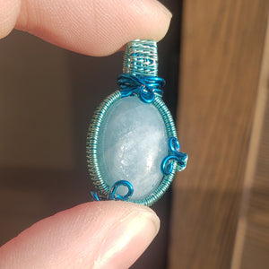 Chatoyant Aquamarine Dainty Pendant