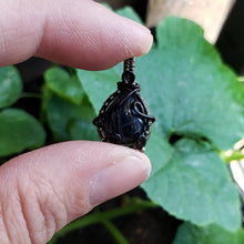 Load image into Gallery viewer, Spiderweb Obsidian Dainty Pendant
