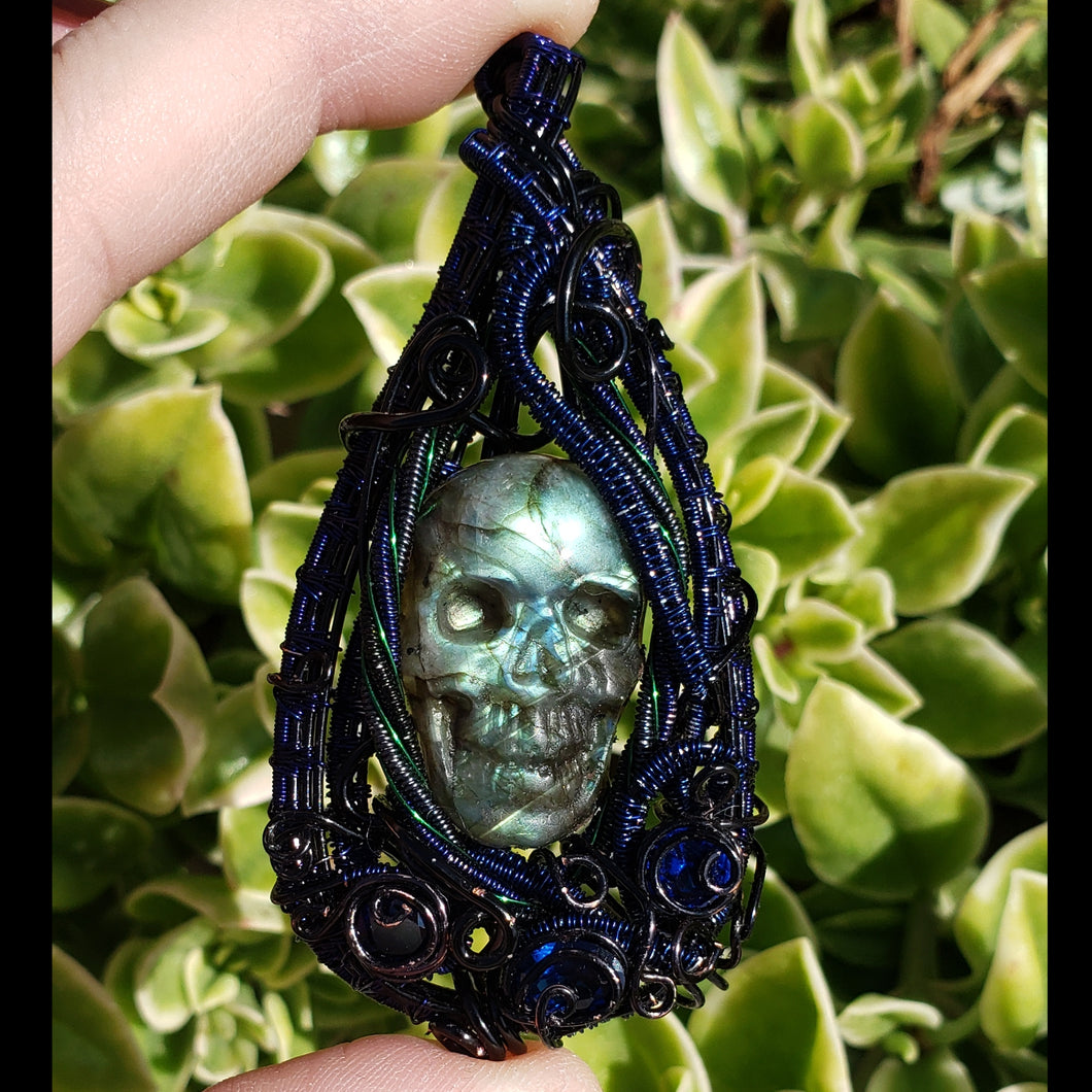 Labradorite Skull Heady Pendant