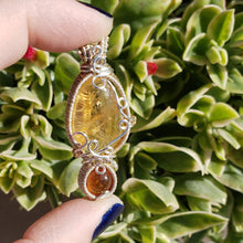 Load image into Gallery viewer, Citrine &amp; Ceylonese Hessonite Garnet Pendant
