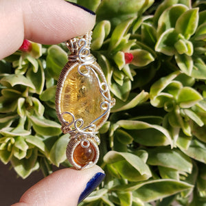 Citrine & Ceylonese Hessonite Garnet Pendant