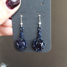 Load image into Gallery viewer, Blue Goldstone Heart Earrings
