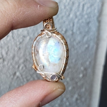 Load image into Gallery viewer, Dainty Rainbow Moonstone Pendant
