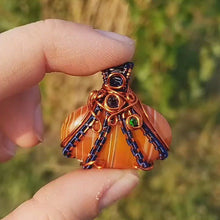 Load and play video in Gallery viewer, Red Banded Agate Pumpkin Pendant
